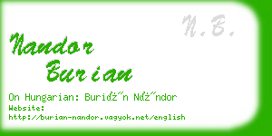 nandor burian business card